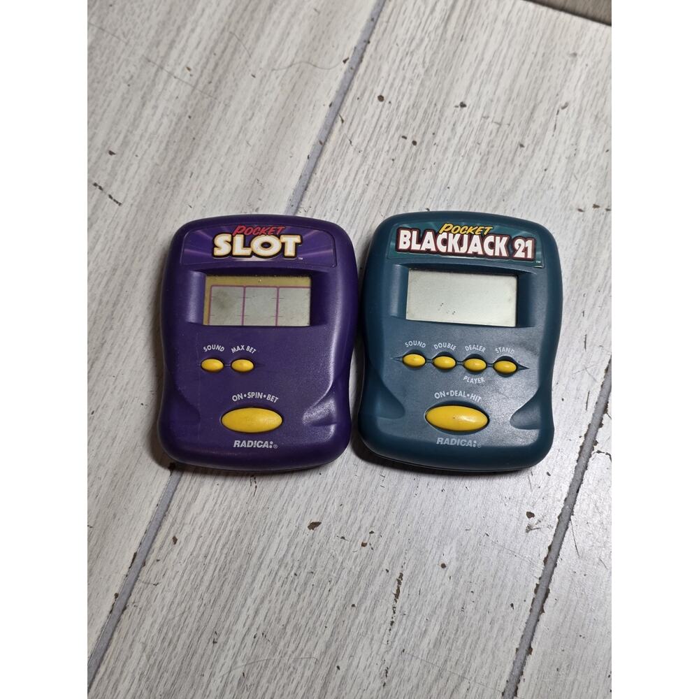VTG 1997 Radica Pocket Slots Game & Radical Pocket Black Jack 21 Tested